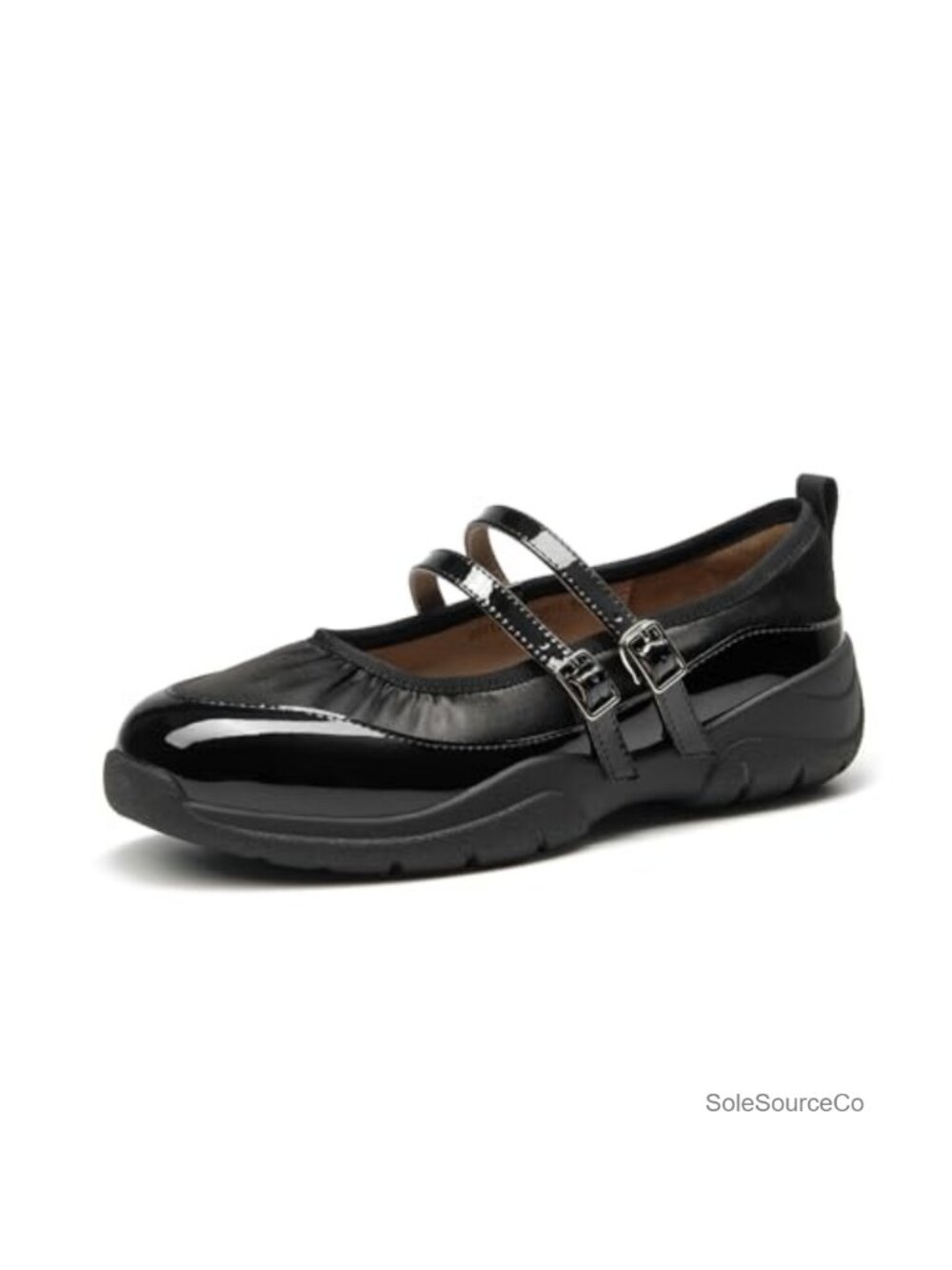 Women's Genuine Leather Mary Jane Flats Square Toe Buckle Strap Ballet Shoes